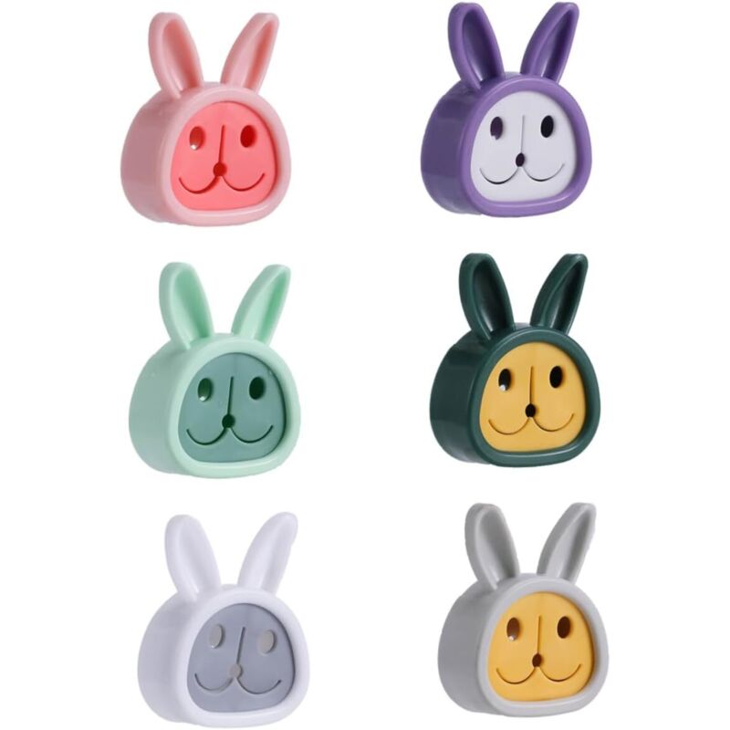 Csparkv - 6 Pièces Prise De Serviette Crochets Adhésifs Pour Serviettes Accroche-porte Lapin Porte-serviette Auto-adhésif Portemanteau Mural
