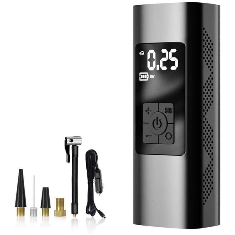 Csparkv - 6000mAh Mini Pompe à Air Électrique, Compresseur à Air Portatif Gonfleur Pneus sans Fil 150PSI avec écran lcd Numérique, Pompe a Velo