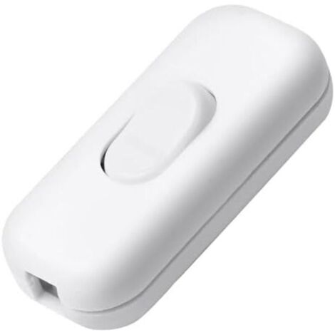 CSPARKV 63x27mm 2A 1 Pièces Interrupteur Lampe de ChevetInterrupteur à double fil de commande à double fil coupé 318 Ligne,pour Petits Appareils,Lampes de Bureau et de Chevet (Blanc)