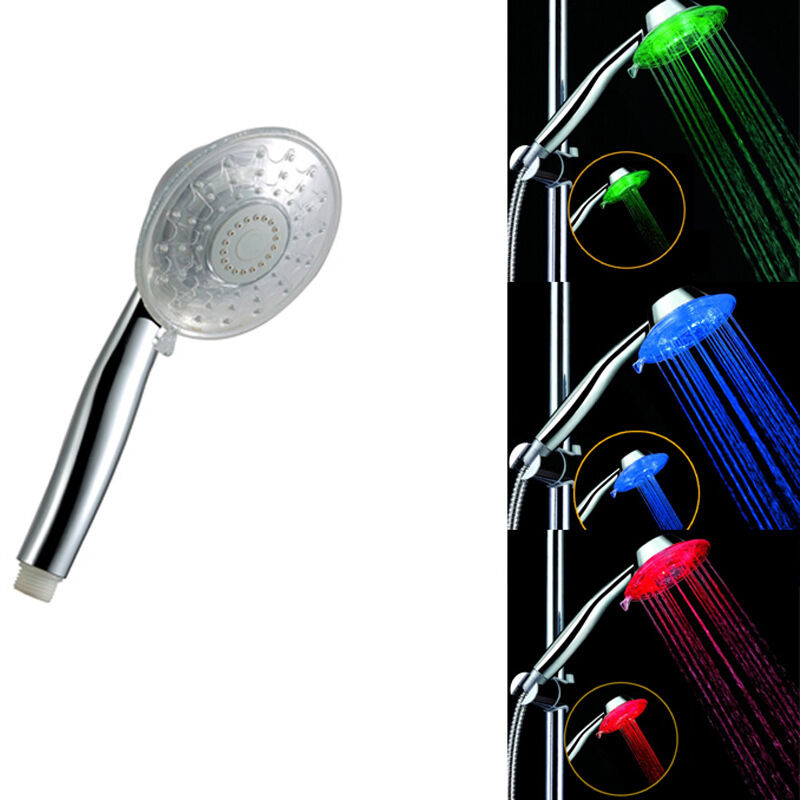 7 Couleurs led Lumières Pomme De Douche Ronde Unique Remise Pommeau De Douche Pluie pour Outil De Douche De Salle De Bain à La Maison - Csparkv