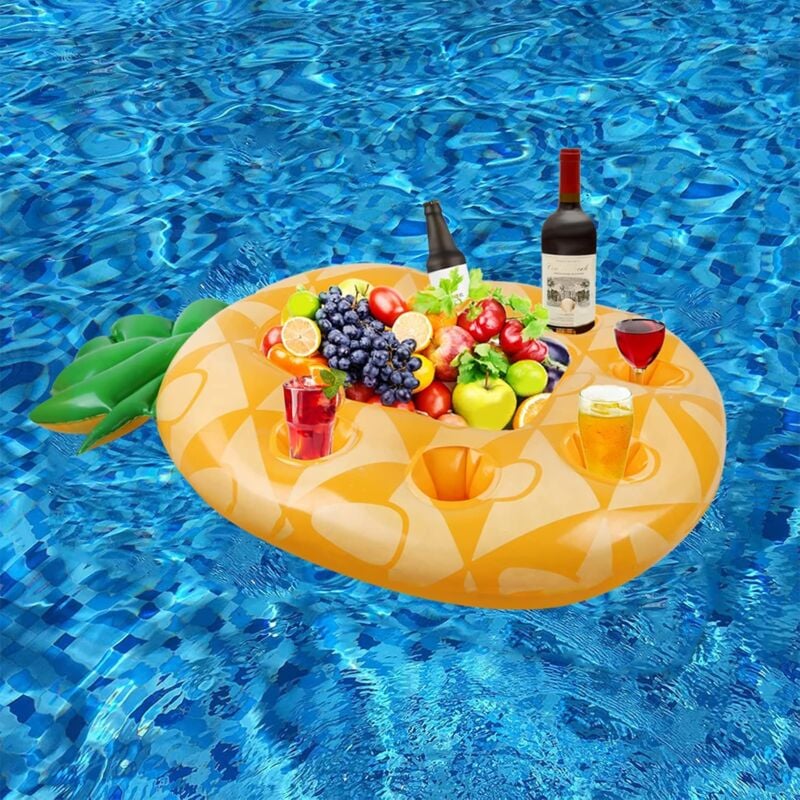 Csparkv - 7 Trous Bar de Piscine Flottant Porte-Bouteille Gonflable Bar de Piscine Flottant Plateau Gonflable Bar Flottant,Bar Flottant Spa pour