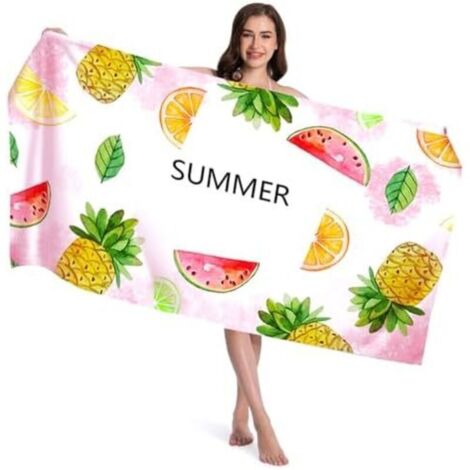 CSPARKV 70cmx140cm  Serviette de Plage en Microfibre Grande, Serviette de Plage Femme - Couverture de Plage légère, Anti-Sable et à séchage Rapide -pour - Bord de mer, Plage, Natation, Fitness, Campin