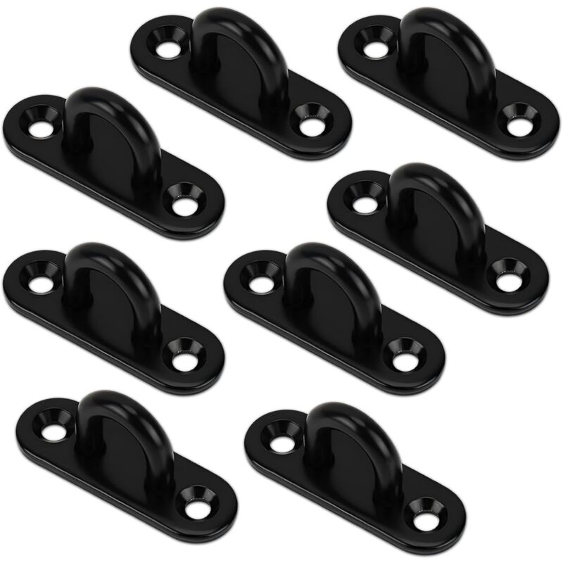 Csparkv - 8 Pièces Noir Plaque à Oeillets pour Crochets Balançoires Accessoires de Hamacs