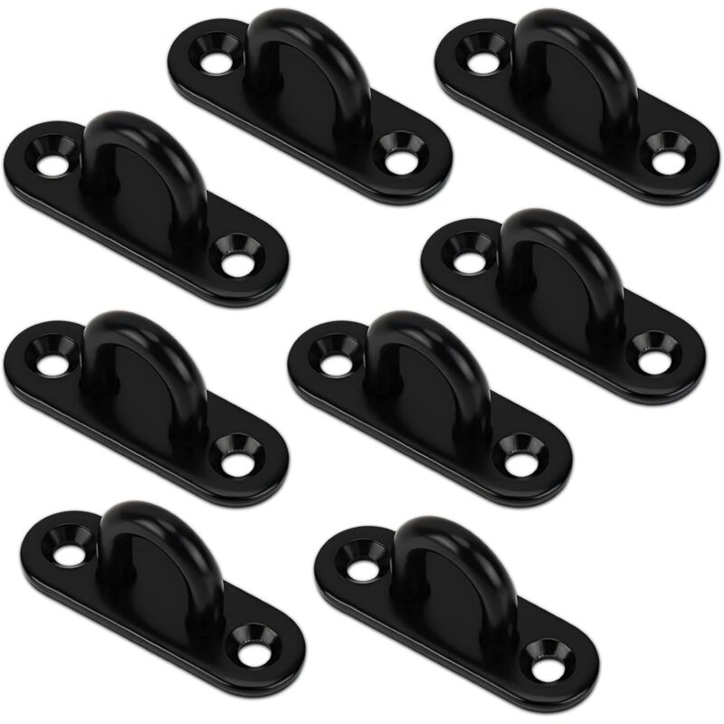 Csparkv - 8 Pièces Noir Plaque à Oeillets pour Crochets Balançoires Accessoires de Hamacs