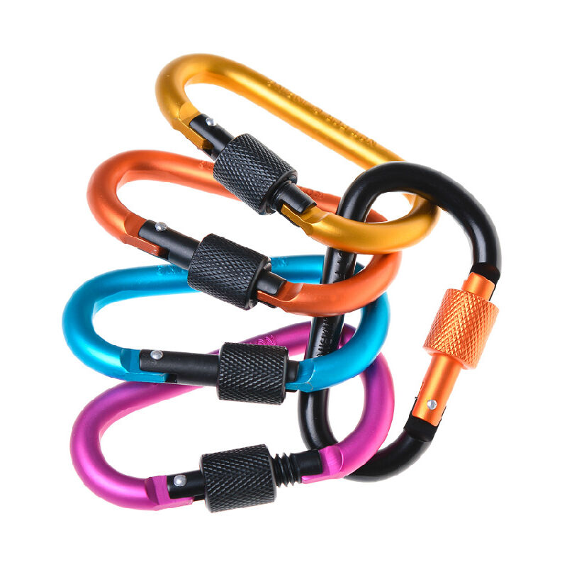 Csparkv - 80mmx42mm(couleur aléatoire) - 10pcs Mousqueton de Fixation en Alliage d'Aluminium en Forme d porte-clés Multicolore pour Sac de Montagne /