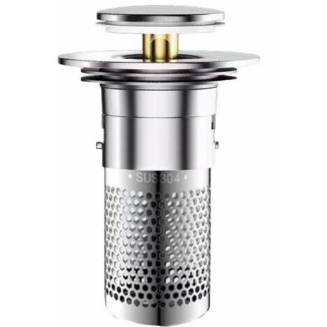 CSPARKV (8.7×6×3cm)2 Pièces Bonde Lavabo Universel,Bouchon de Vidange Amélioré,Pop Up Bouchon de Vidage Universel,Bouchon de Crépine avec Filtre à Cheveux pour évier de Comptoir
