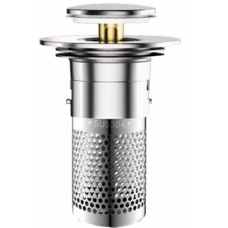 CSPARKV (8.7×6×3cm)2 Pièces Bonde Lavabo Universel,Bouchon de Vidange Amélioré,Pop Up Bouchon de Vidage Universel,Bouchon de Crépine avec Filtre à Cheveux pour évier de Comptoir