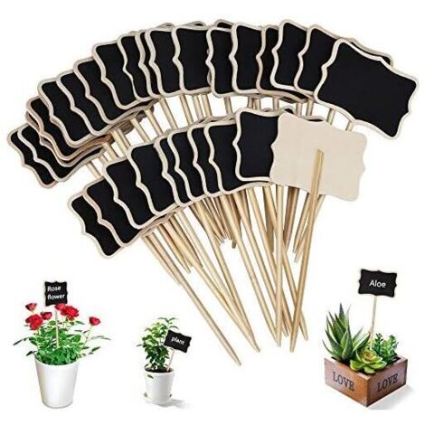 CSPARKV 8x5x12cm Étiquette de Jardin 30 Pieces T-Type Étiquettes Plantes en Boi Imperméable Etiquettes de Plantes en Ardoise pour Jardin Graines Arbres Herbes Fleurs