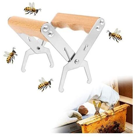 CSPARKV 9.5x12cm Outils de L'Apiculture Pince de Cadre Beehive Poignée de Cadre d'Abeille Lifter Capture Gripper Apiculture pour Prendre le Miel Facilement et d'Eviter les Piqûres d'Abeilles