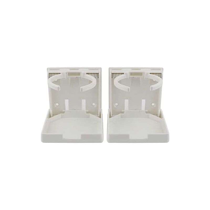 Csparkv - 95x92x92mm Lot de 2 Porte-gobelets réglables et Pliables pour Bateau/Caravane/Voiture/Camion/Camping-Car/camionnette Blanc