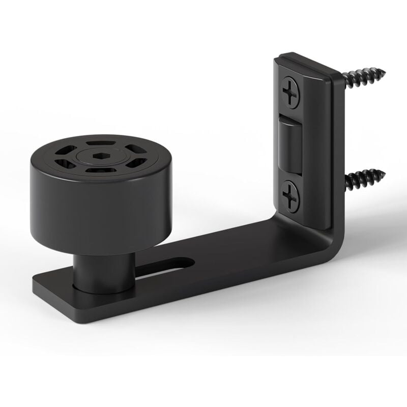 CSPARKV Ajustable Guide de Plancher Noir Guide Inférieur Pour Porte en Bois Coulissante Mur/porte