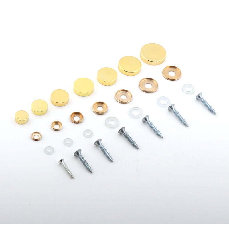 Or)32 Pièces Vis de Miroir de Bouchon Décoratif Couvercle de Vis en Acier Inoxydable Cache-Vis Casquettes Décoratives Fixations de Miroir Décoratif,