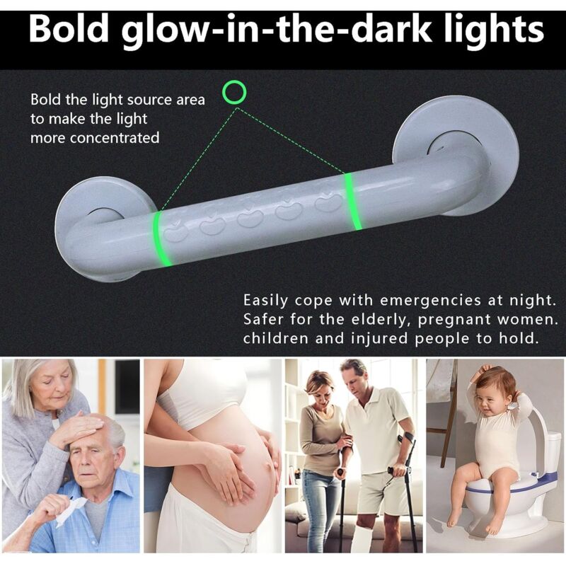 CSPARKV Barre d'Appui pour Personnes Âgées, Lot de 2 de Barre d'Appui Douche 30cm - Blanc - Barre d'Appui WC Pour Salle de Bain en Acier Inoxydable,