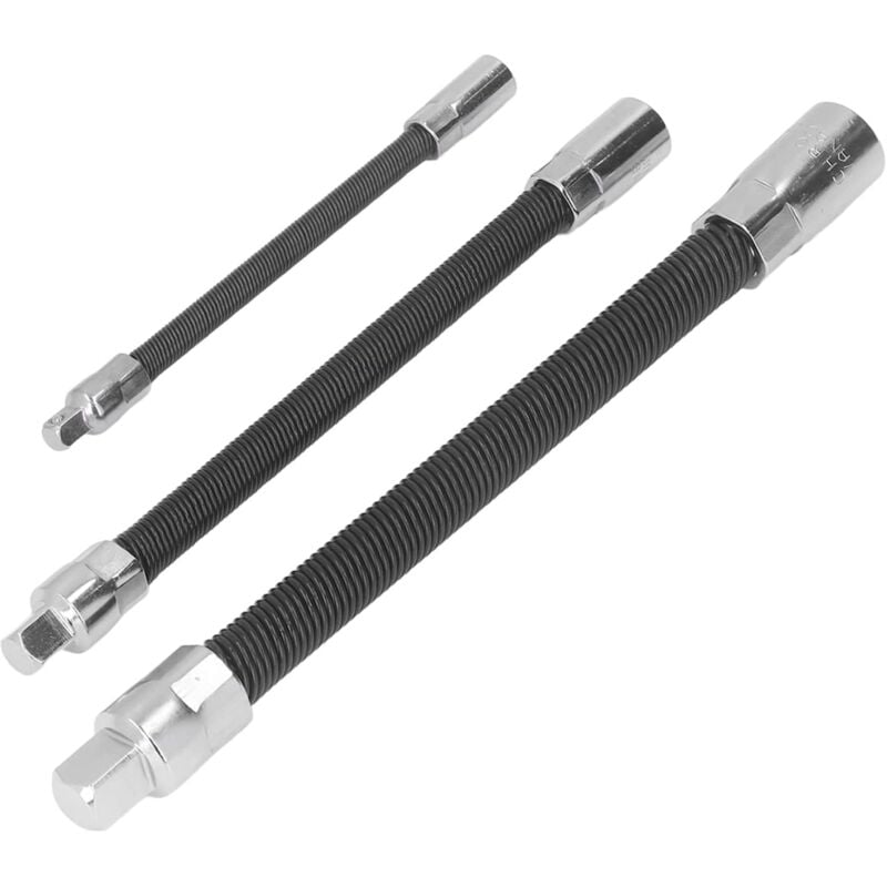 Csparkv - Barre D'extension Flexible en Acier à Ressort 3 Pièces, Jeu de Douilles Magnétiques 1/4 Po, 3/8 Po 1/2 Po, Embouts D'arbre, Kit de