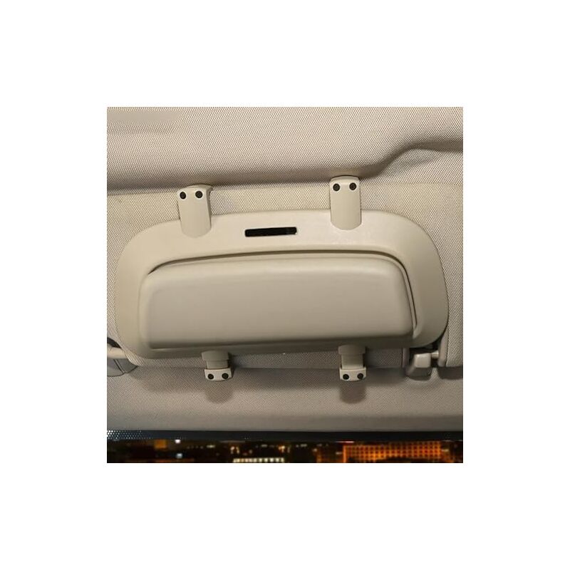 CSPARKV Beige ABS Porte Lunettes Pare Soleil Organiseur BoîTe Multifonction Arrimage et Rangement Intérieur Accessoires