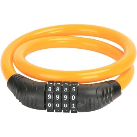 CSPARKV Bike Lock, Electric Scooter Lock, Bike Lock Scooter Lock, Motorcycle Helmet Lock, Trailer Lock, Code Bike Lock, With 4-digit smart code, For bicycles, Orange