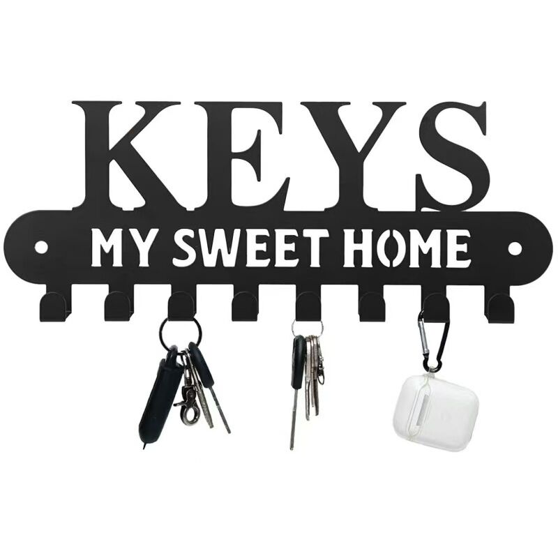 Csparkv - Black Design Wall Key Holder Wall Key Hook Decorative Key Box Wall Key Hanger - Wall Key Storage Decoration for Home, Entrance, Office,