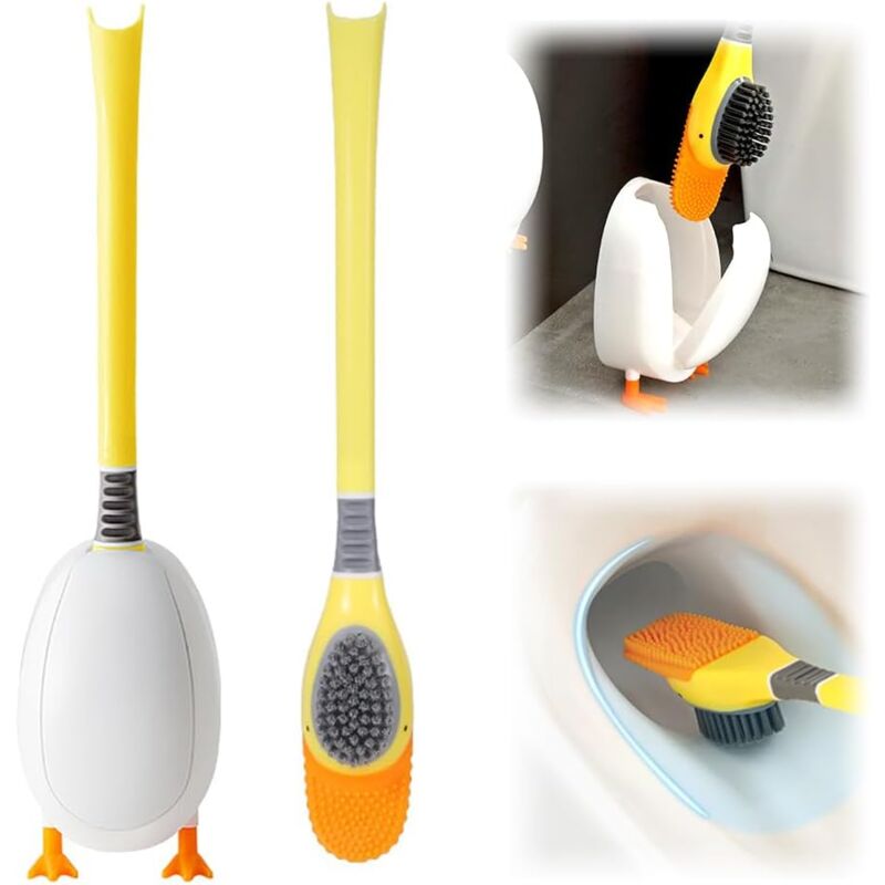 Csparkv - Brosse wc Canard Plongeur, Brosse wc en Forme de Canard Plongeant, Brosse wc Créative en Silicone, Brosse wc pour Camping-Cars, Brosse de