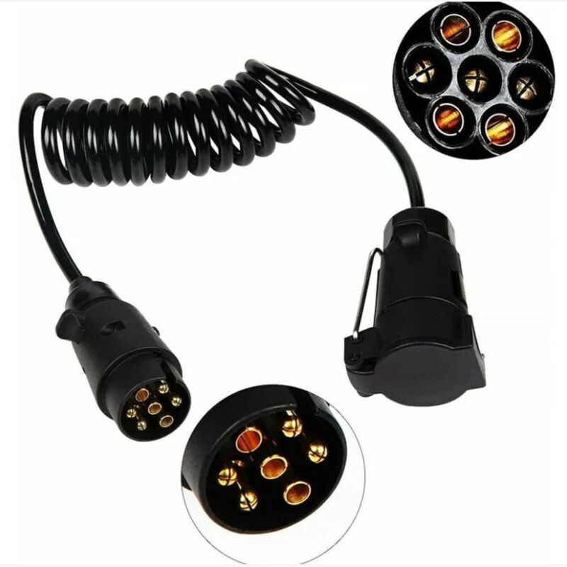 Csparkv - Câbles d'extension pour remorques 2M Câblage Prise Caravane Rallonge spirale câble pour véhicules