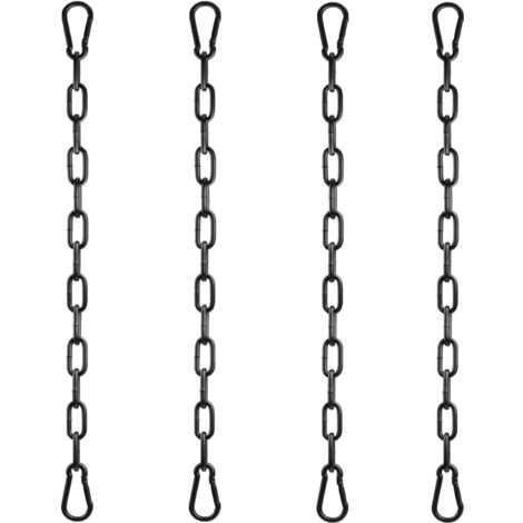 CSPARKV Cadena de extensión 4 piezas Cadena para silla colgante Ø4 mm 50 cm Cadena de metal Cadena de columpio con 8 piezas Mosquetón Llavero