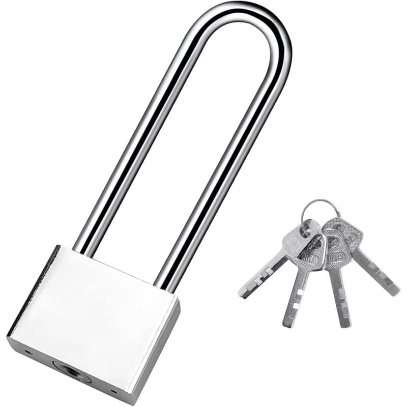 CSPARKV Cadenas à clé Cadenas Robuste à anse longue avec 4 clés, cadenas Sécurité Etanche Exterieur pour entrepôt, garage, jardin, Clôtures-30mm