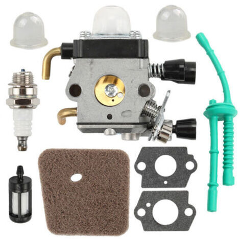 CSPARKV Carburateur avec kit de Conduite de Carburant Filtre à air pour STIHL FS38 FS45 FS46 FS55 KM55 HL45 FS45L FS45C FS46C FS55C FS55R FS55RC Coupe Herbe Mangeur de Mauvaises Herbes