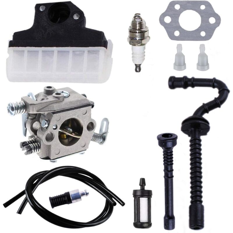 Csparkv - Carburateur + Filtre à air + Bougie d'Allumage + Tuyau d'Essence/d'Huile pour Tronçonneuse 021 023 MS210 MS230 MS250 Carburateur