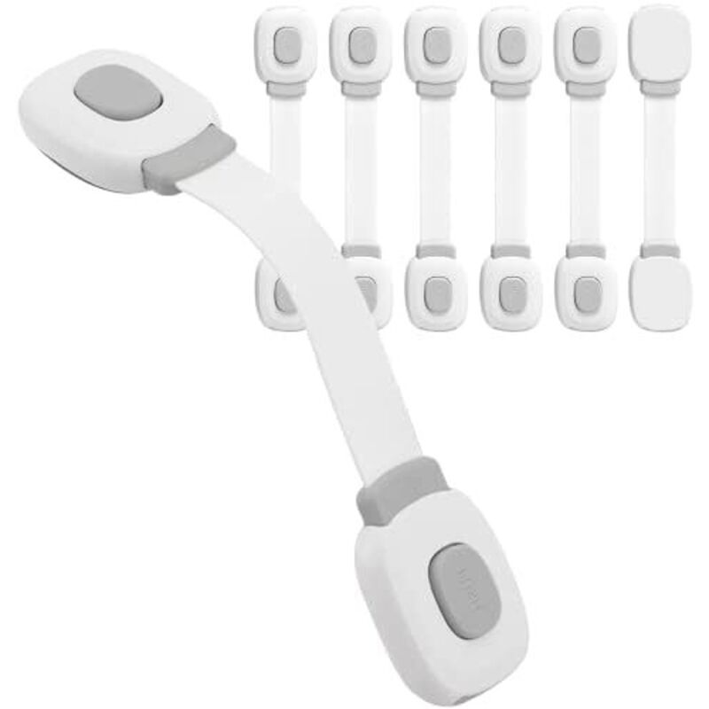 Csparkv - Cerradura de seguridad para puerta de bebé (6 piezas), cerradura para cajón, pestillos para armario y frigorífico, seguridad para niños,