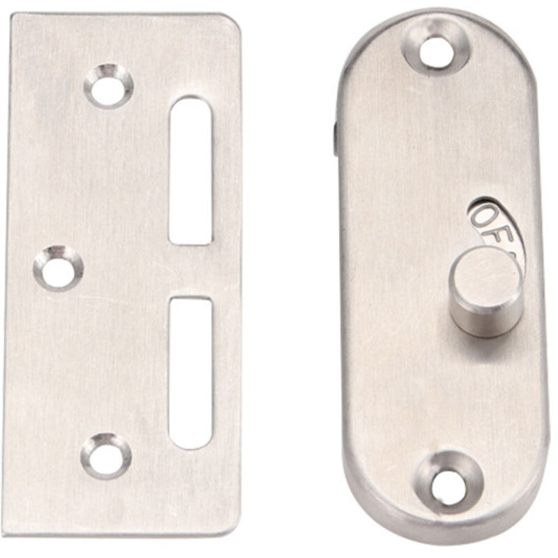 Cerradura para puerta corrediza de mano derecha con hebilla de bloqueo de puerta corrediza y pestillo para puerta de granero (1 paquete plateado)