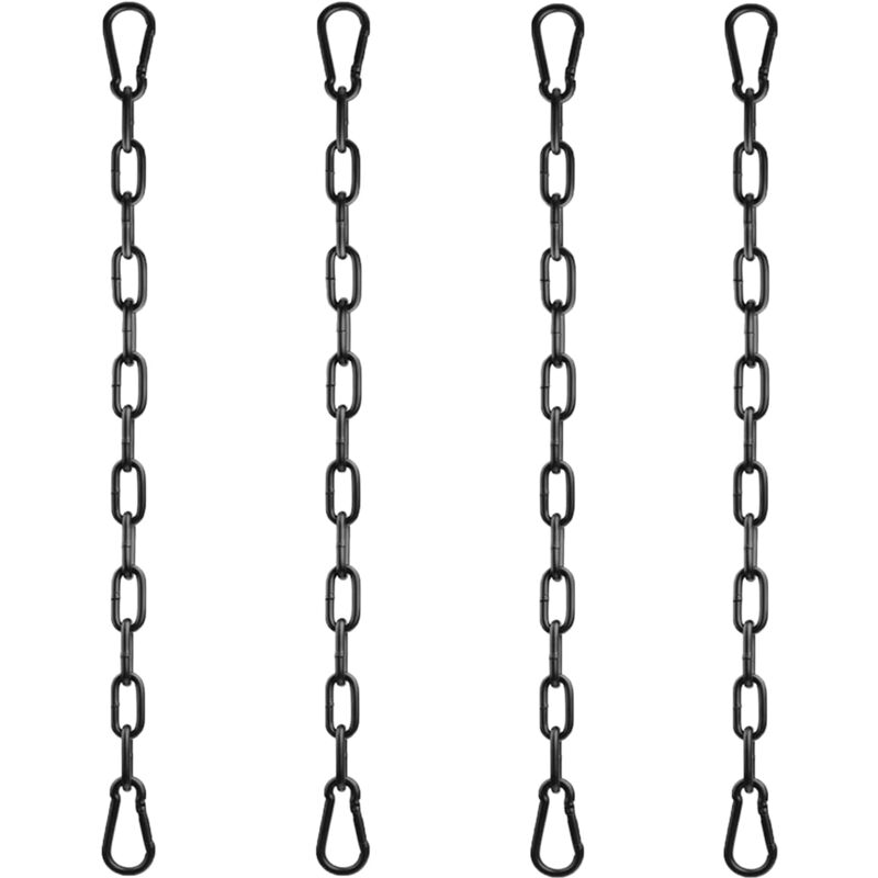 Csparkv - Chaîne d'extension 4 pièces Chaîne de Chaise Suspendue Ø4mm 50cm Chaîne en Métal Chaîne de Balançoire avec 8 pièces Mousqueton Porte clé