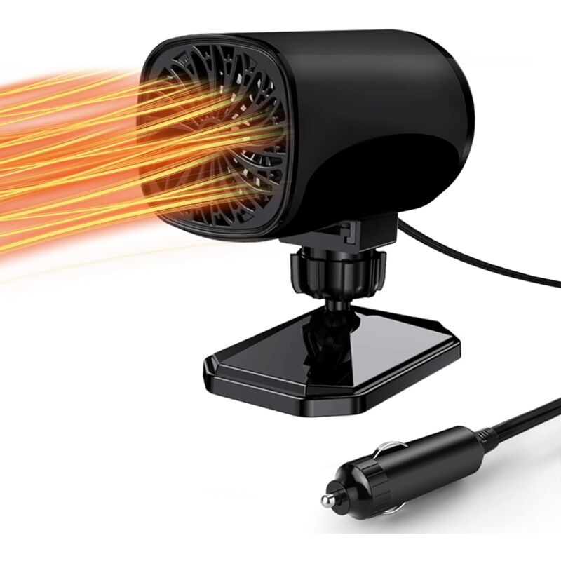 Csparkv - Chauffage de Voiture 2 en 1, Portable 12V 150W Dégivreur de Voiture à Réchauffeur Rapide 360° Réglable avec Purification de l'air et