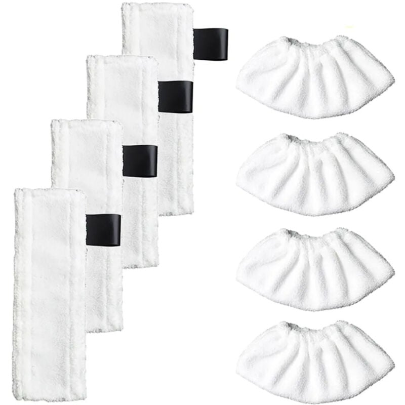 Csparkv - Chiffon de Nettoyage de Rechange pour Nettoyeur à Vapeur Karcher EasyFix SC2, SC3, SC4, SC5 (4 Cleaning Cloth + 4 Cloth Pad)