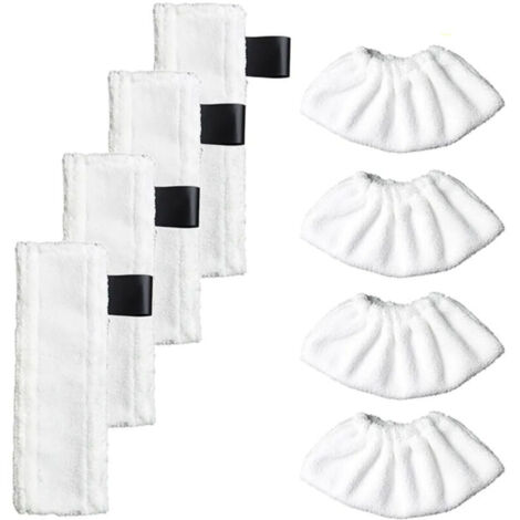 CSPARKV Chiffon de Nettoyage de Rechange pour Nettoyeur à Vapeur Karcher EasyFix SC2, SC3, SC4, SC5 (4 Cleaning Cloth + 4 Cloth Pad)