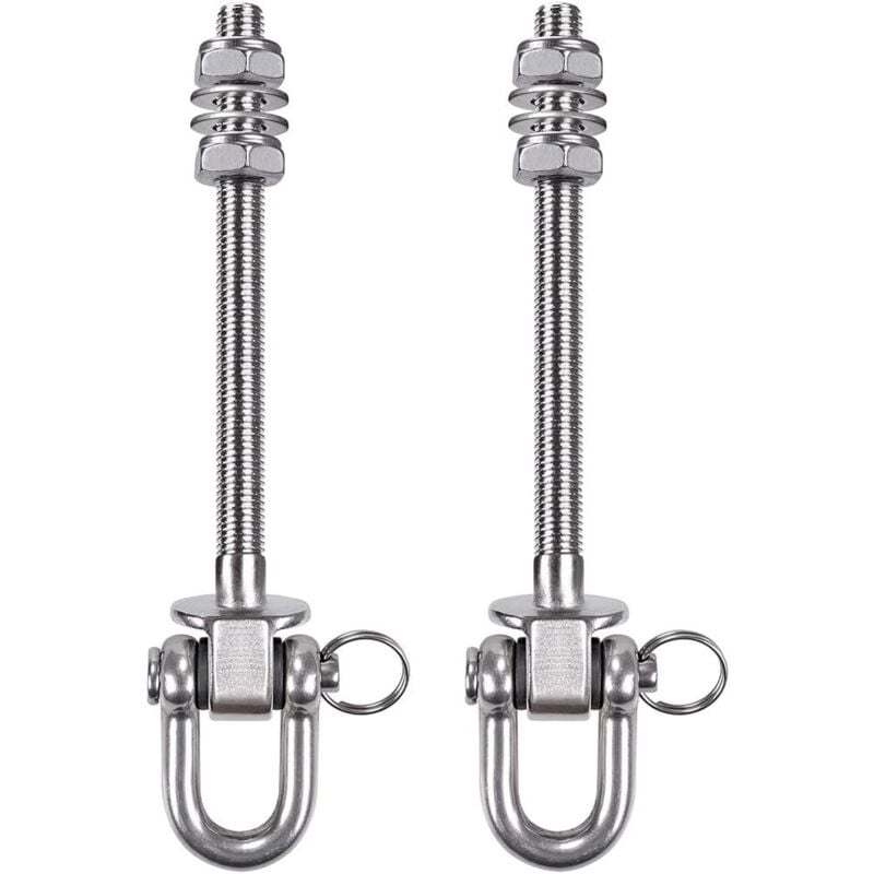 Cintre Robuste en Acier Inoxydable - Capacité de 300kg - 21 cm- Crochets pour balançoire en Bois et en Acier - pour hamac de Yoga, hamac, Sac de