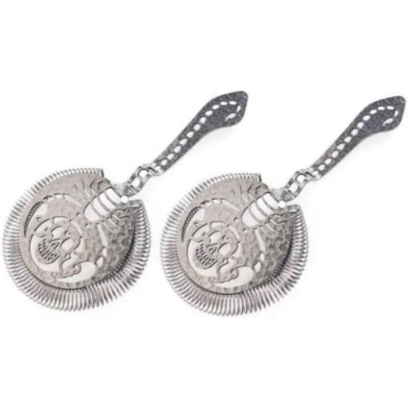 CSPARKV - Colador de cóctel profesional de 2 piezas con muesca de estabilidad, diseño en forma de escorpión, acero inoxidable 304, colador de barra