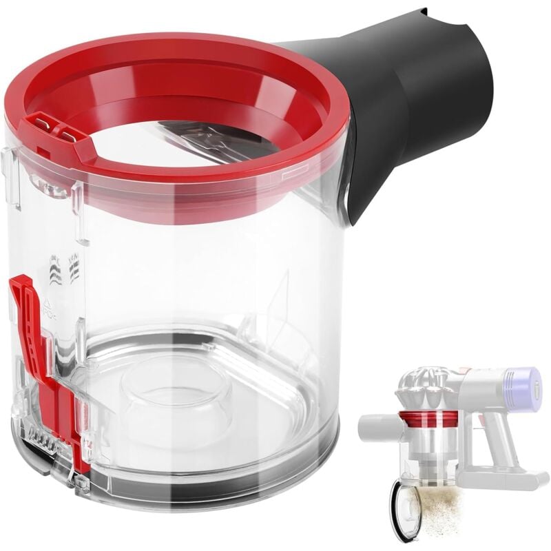 CSPARKV Collecteur de Poussière Transparent de Qualité Supérieure pour Dyson Accessoires Aspirateurs V7/V8, Pièces Détachées pour Dyson - Surveillez