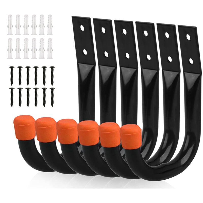 Csparkv - Crochets de rangement robustes pour garage, support mural universel, support mural en u, crochets à suspendre pour vélo, chaise, échelle,