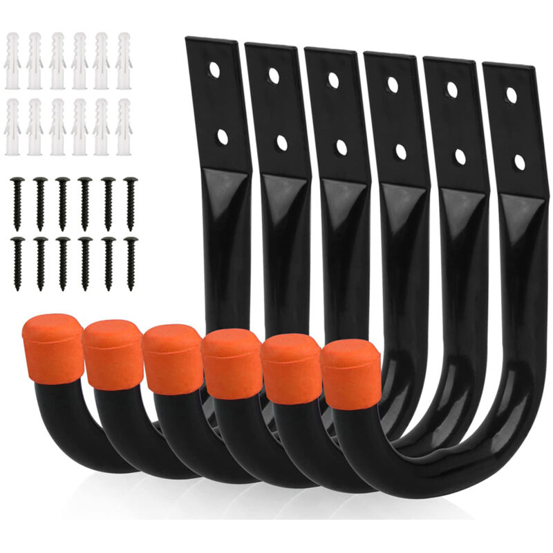 Crochets de rangement robustes pour garage, support mural universel, support mural en u, crochets à suspendre pour vélo, chaise, échelle, tuyau,
