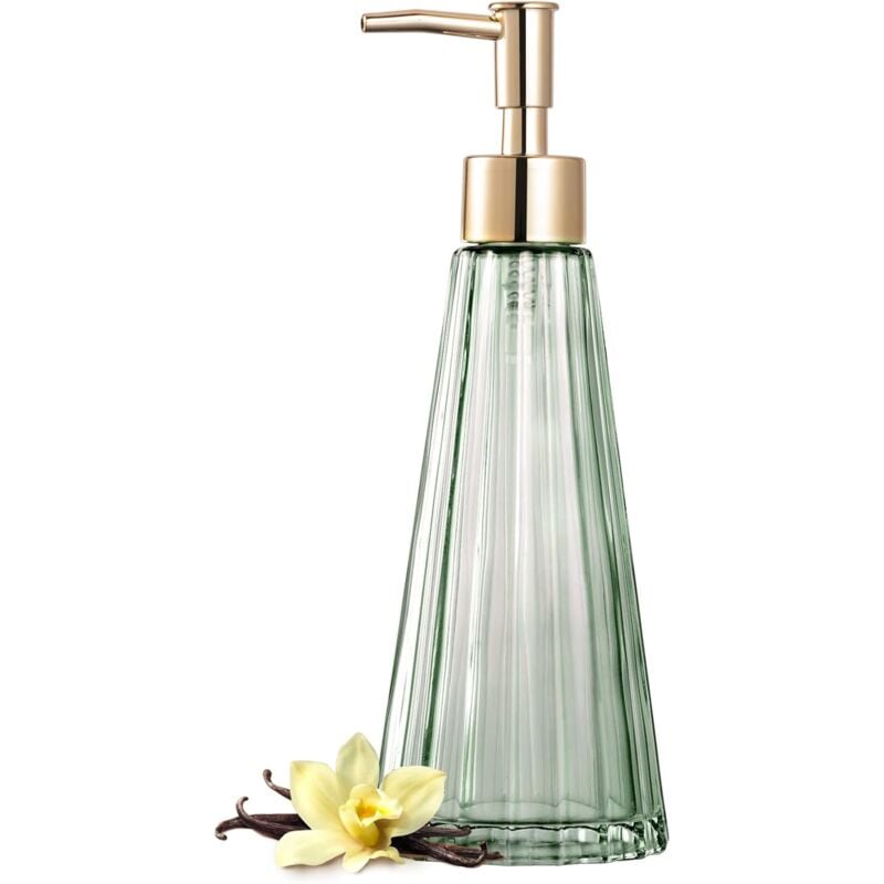 Distributeur de Savon en Verre Vintage élégant - Distributeur de Savon Liquide/désinfectant/shampooing avec Pompe, décoration Rustique, Savon pour