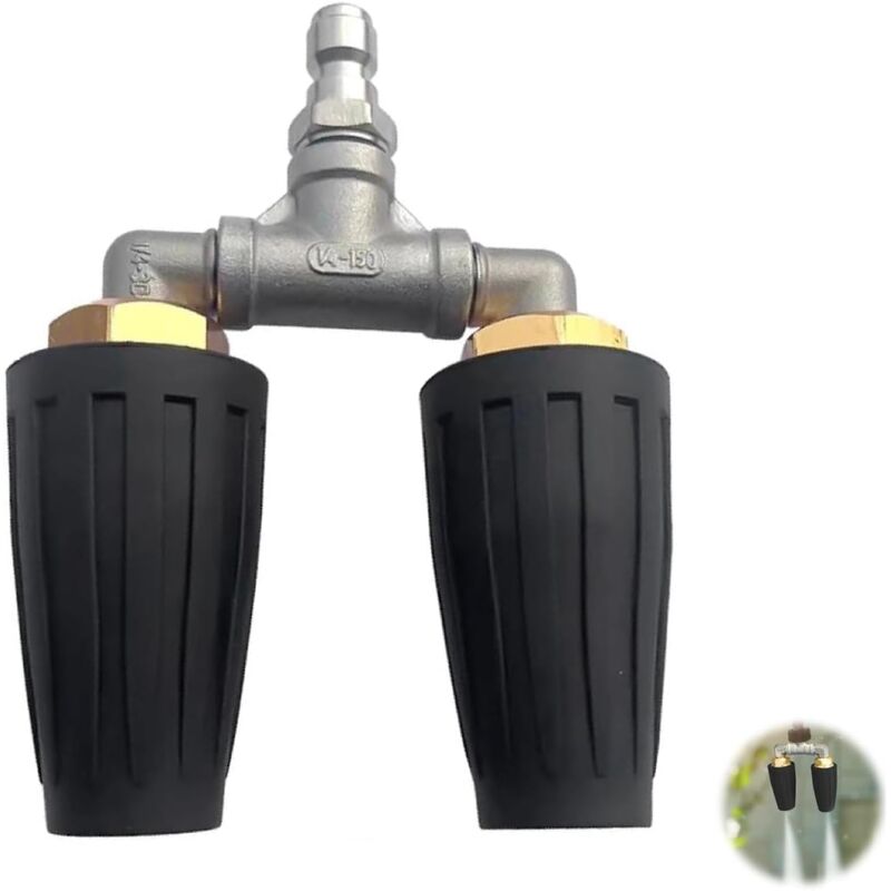 Csparkv - Double Buse de Pulvérisation Turbo Rotative, 4000 psi 035 Pistolet à Buse Turbo Rotative, 1/4' Connexion Rapide, Accessoires pour Jardin