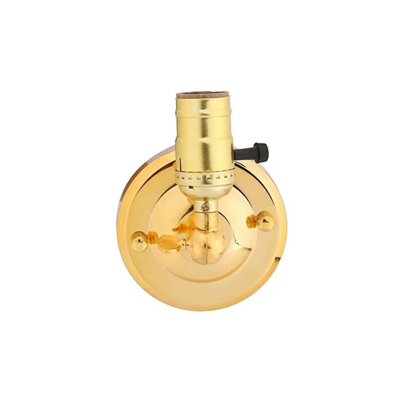 E27 Support Lampe Douille Murale Vintage avec Interrupteur Décoration pour Maison café 220V(Doré) - Csparkv