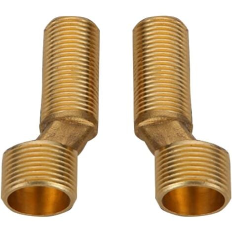 CSPARKV Eccentric Bath Shower Mixer Connector, Brass Elbow Reducer Connector, Adjustable Swivel Arm, Wall Mounted Counter Elbow Connector, Long Eccentric Connector, Gold C