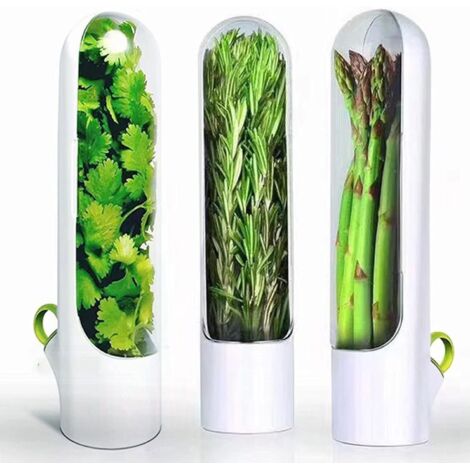 CSPARKV El mejor contenedor para productos frescos, contenedores para guardar productos frescos para el refrigerador, contenedor transpirable para almacenar hierbas frescas