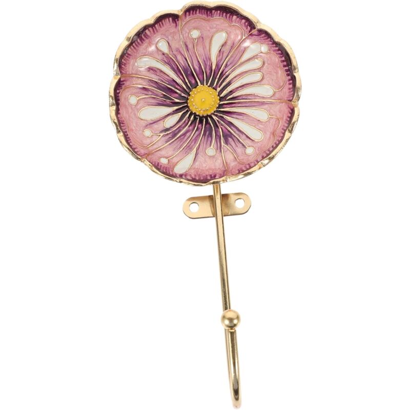 Csparkv - Enamel Flower Coat Hook Retro Key Holder Retro Hook Decor Hangers Exquisite Wall Hook Unique Metal Wall Hook Hat Hook Wall Hanging Plug In