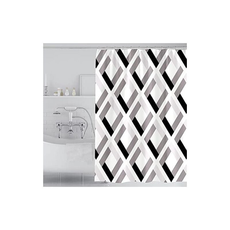 Extra Large Rideau de Bain 300 cm Rideau de Douche en Tissu, Rideau de Douche Anti Moisissure pour Salle de Bain, Rideaux de Douche Lavable