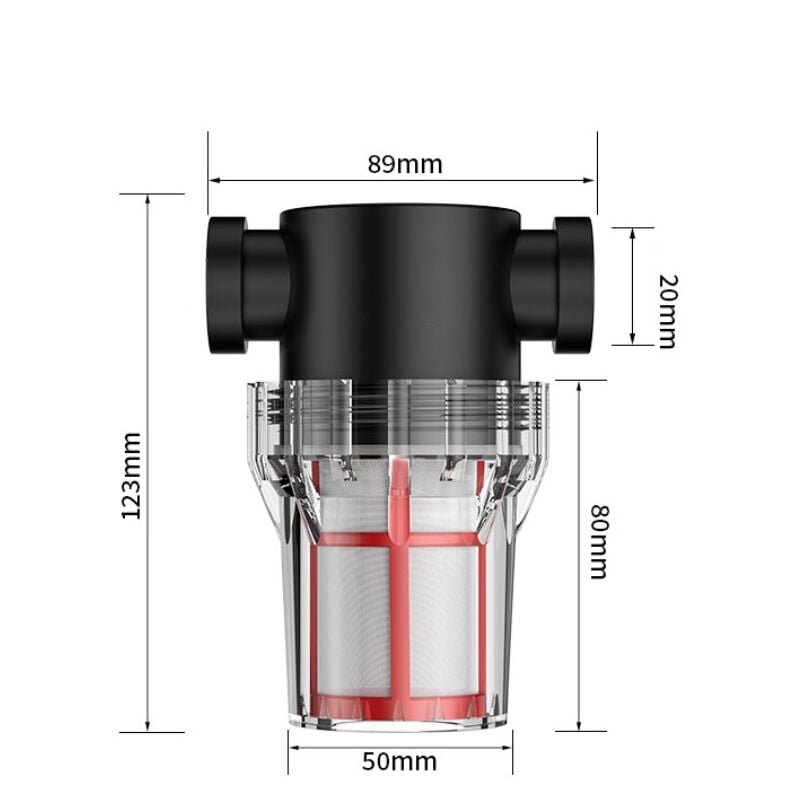 Csparkv - Filtre Anti-sable pour pompe à eau, avec cartouche - Diamètre d'interface de 20 mm - black