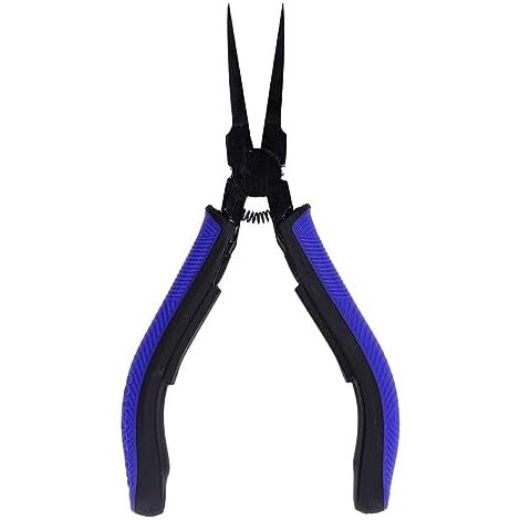 CSPARKV Flat Nose Pliers, Long Reach Needle Nose Pliers, Carbon Steel Jaw, TPR Handle, Jewelry Making Pliers, Long Nose Flat Pliers Tool for DIY Electronics