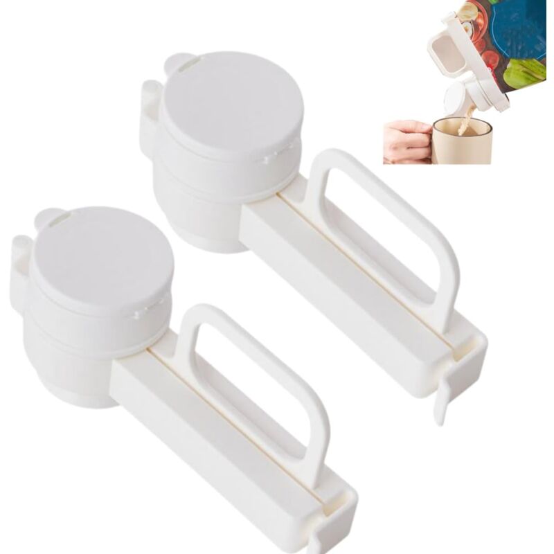 Food Bag Sealing Clip with Pour Spout, 2 Pcs Food Storage Sealing Clips, Chip Bag Clips, Plastic Sealing Clips, Food Clips for - Csparkv