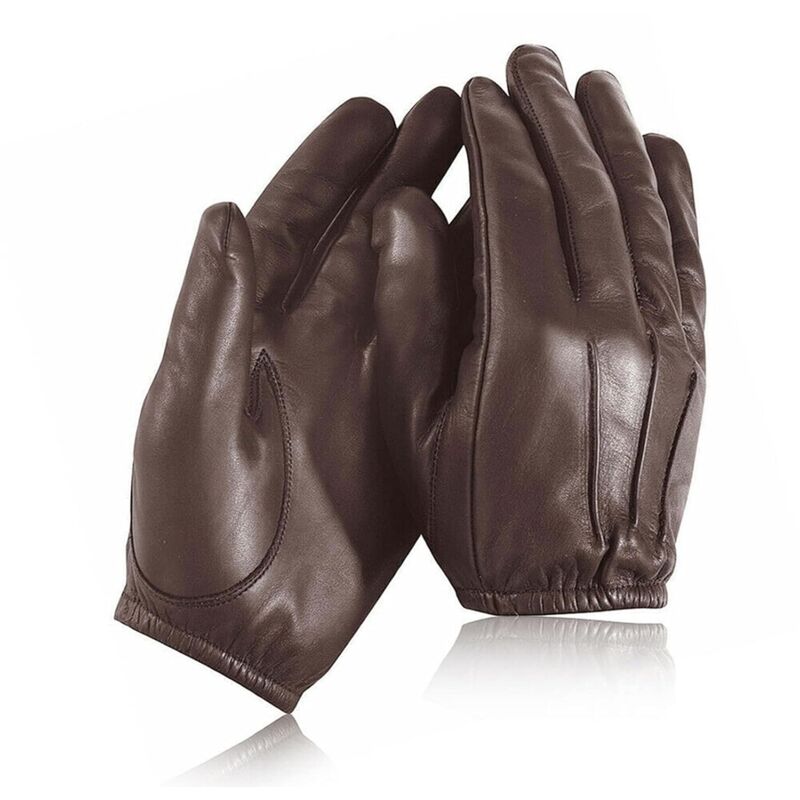 Csparkv - Gants de protection anti-coupure doublés en Kevlar pour police, en cuir résistant au feu, résistance à la chaleur, sécurité sia (marron),