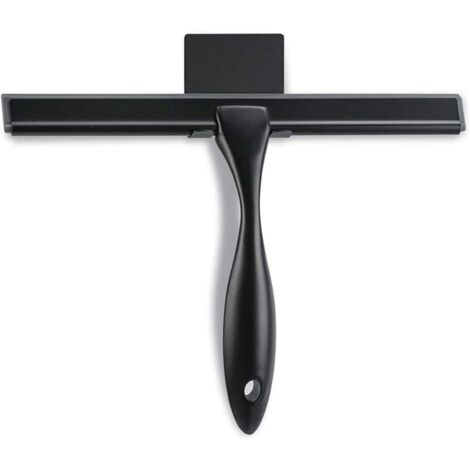 CSPARKV Grattoir de Douche, 10 Pouces (Environ 25,4 cm) grattoir Noir Mat, adapté aux salles de, Portes de Douche, miroirs